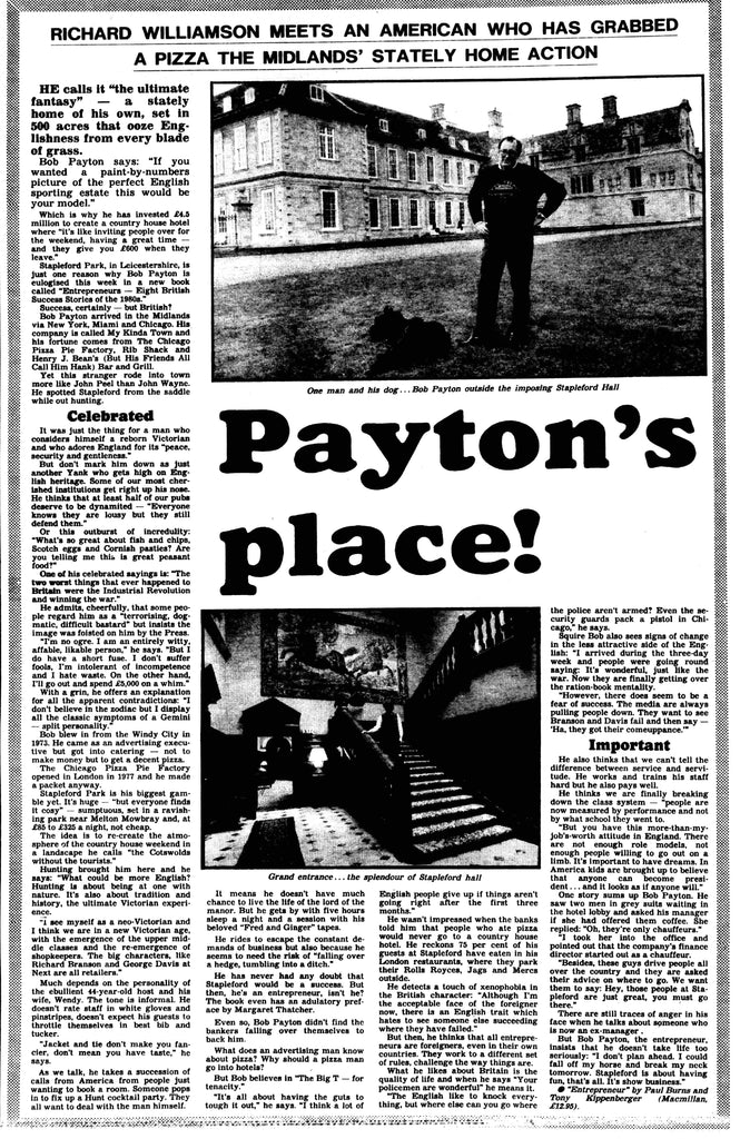 Bob Payton at stapleford hall