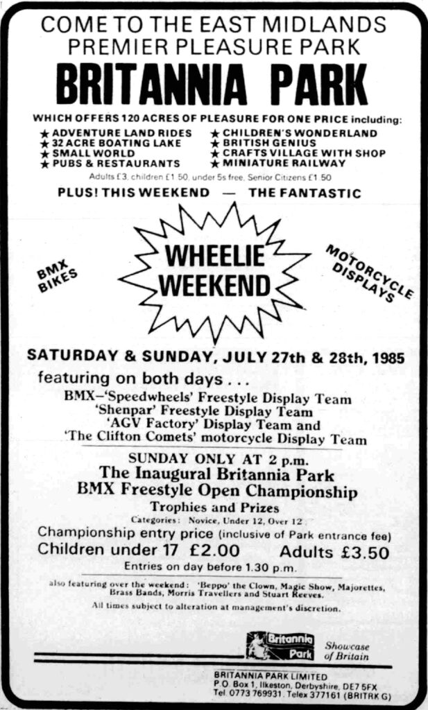 Britannia Park Advert July 1985 0001