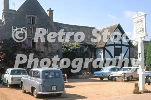 Broadway Hotel Worcestershire 1965 with Pontiac Tempest, Hillman Husky and Vauxhall Viva.