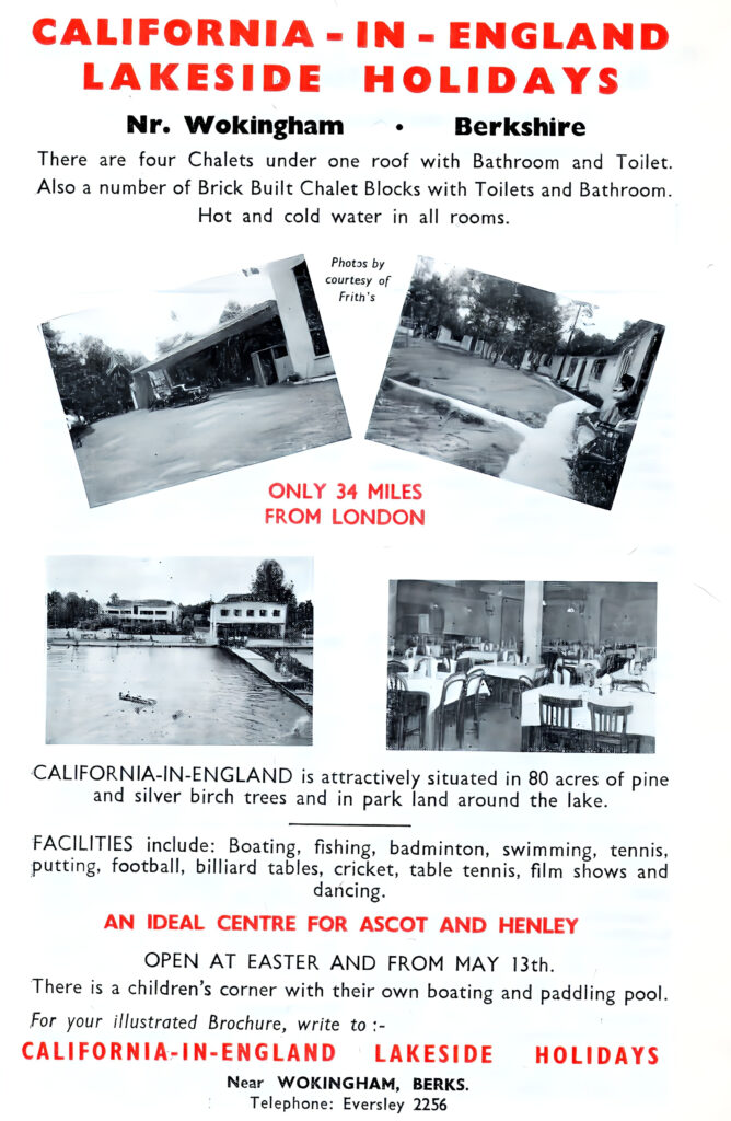 California-in-England holiday Camp advert from 1961