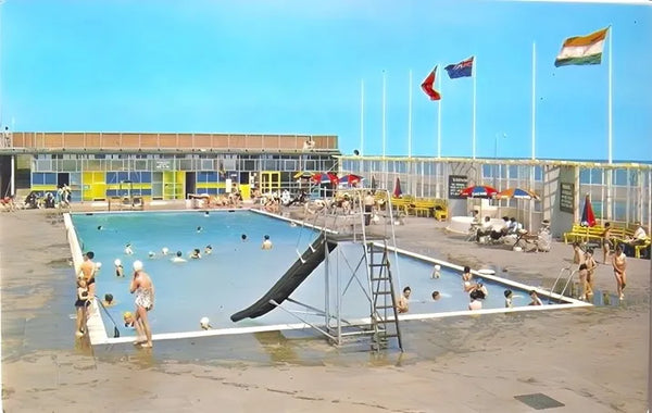 Outdoor swimming pool at the Derbyshire Miners Holiday camp skegness