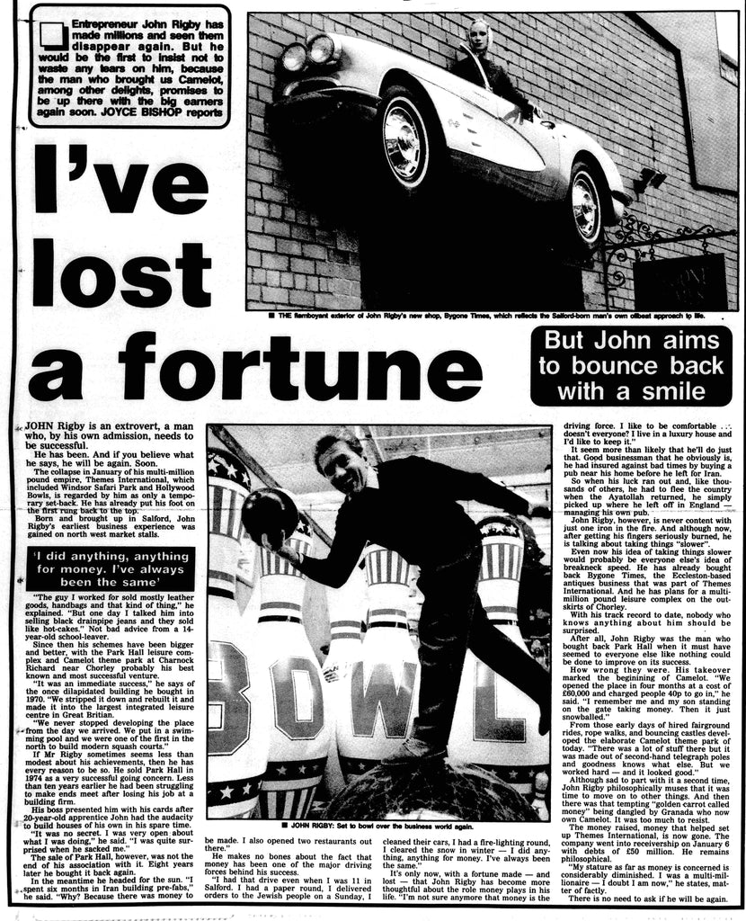 John Rigby press cutting 1992