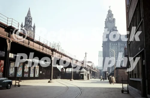 Overhead Railway, Liverpool 1956 - Vintage photo