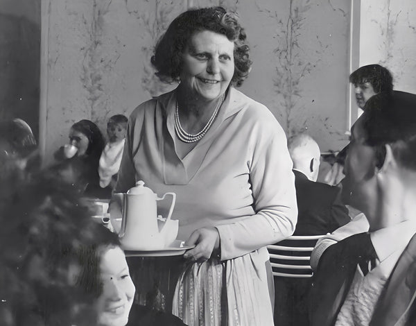 Lady Gretton serving tea