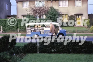 Milkman in a Bedford CA van in Aylesbury 1967 49544117863 o