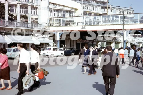 Pier Approach Southend-on-Sea 1965 with Palace Hotel and Dolman’s Teas and Cockle Bar.