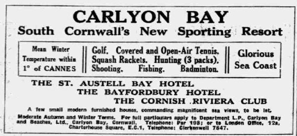 Riviera club Carlton bay 1935 advert