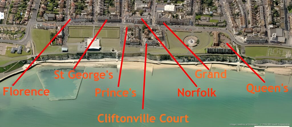 Map showing the location of the Butlins Hotels in Cliftonville