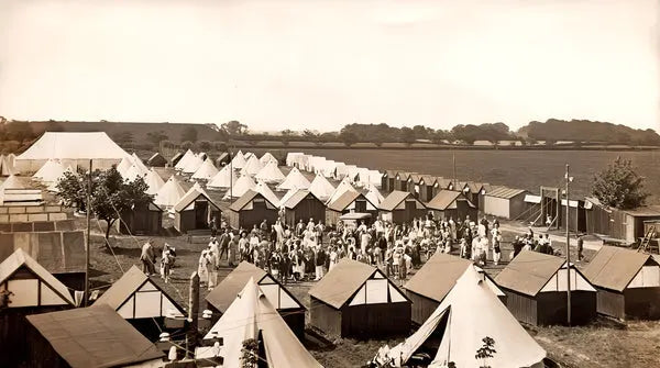 Caister Holiday Camp early view with tents