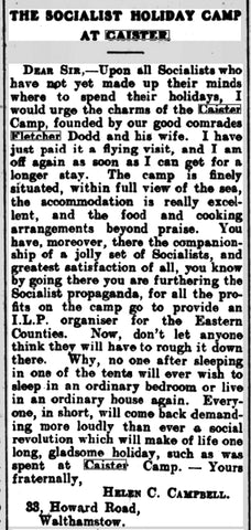 Caister Holiday Camp early press cutting