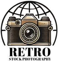 retro stock photography logo