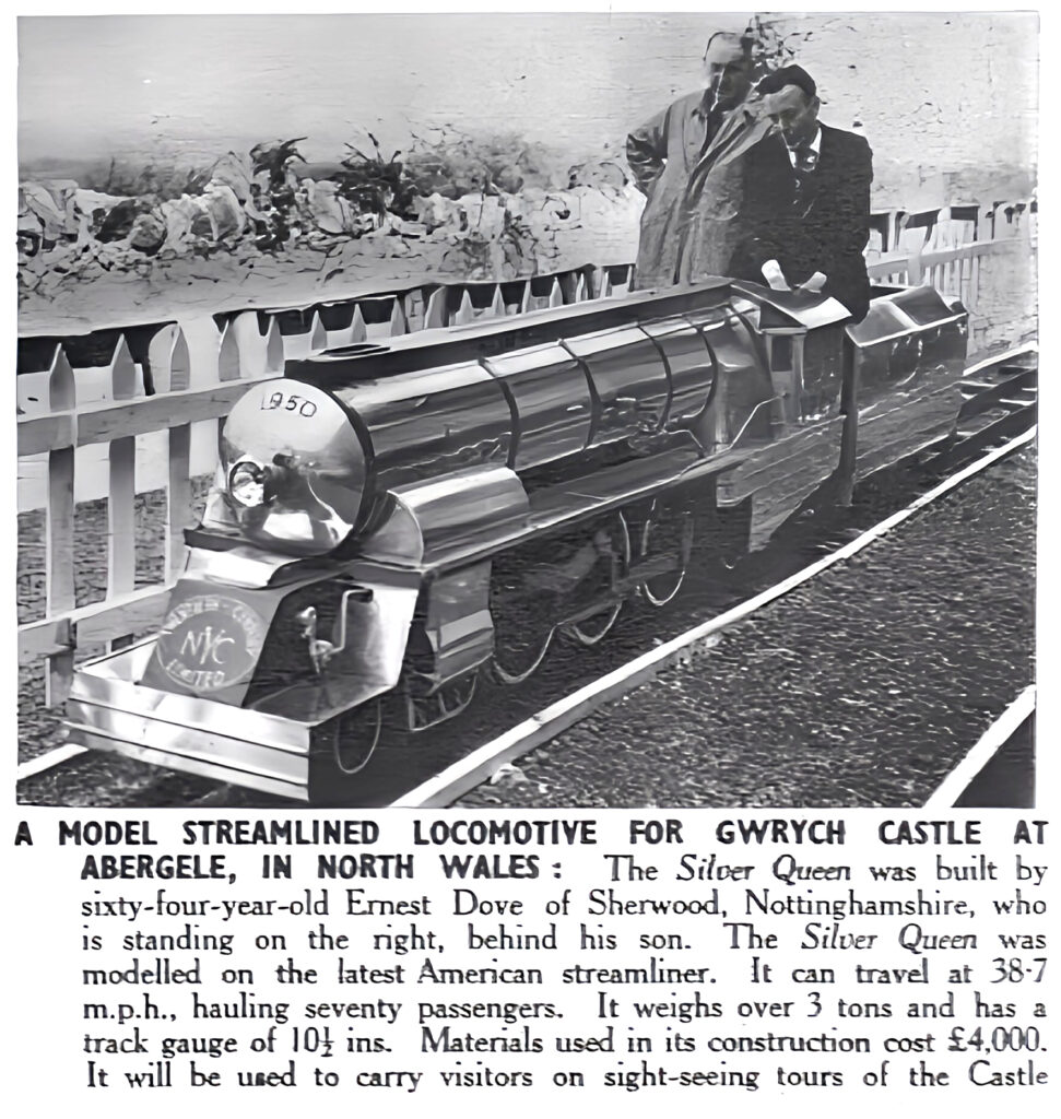 Miniature Railway At Gwrych Castle 1950s press cutting