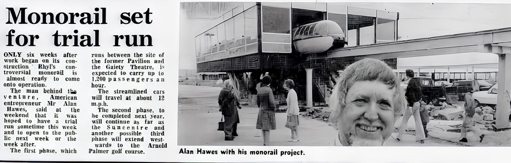 Rhyl monorail ready for test trains press cutting