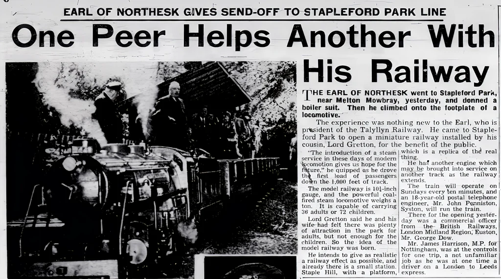 Stapleford Miniature Railway Opening 1958