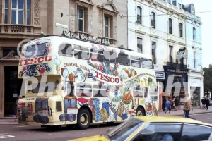 Tesco bus, Pavilion Buildings, Brighton 1974