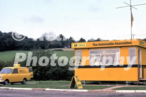 An Automobile Association AA kiosk seen in 1974 - Vintage photo