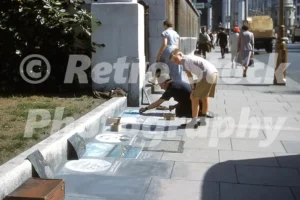 chalk pavement drawing trafalgar square london 1959 52273732740 o