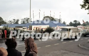 Hoffman's Circus Oxhey Lane Watford 1970s vintage photo featuring the big top tent and period vehicles including a Volkswagen camper van.