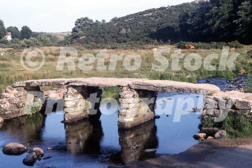 Medieval clapper bridge, Postbridge 1975