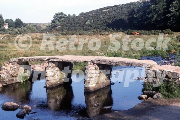 medieval clapper bridge at postbridge dartmoor devon 1975 52151139577 o