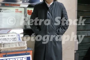 Newspaper seller, Strand Palace Hotel 1972