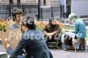 Portrait artists in London 1979 - Vintage photo