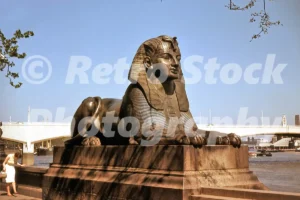 Sphinx at Cleopatra's Needle, London 1963