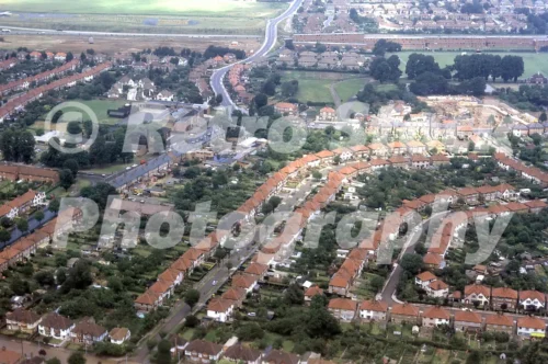 Aerial view of Heston, London 1969 - Vintage photo