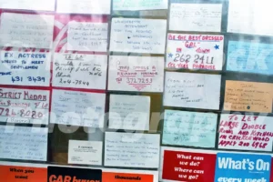 Personal ads in Notting Hill, London 1989 - Vintage photo
