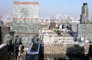 View from the Barbican, London 1990