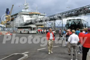 Cruise ship at Fishguard Harbour, Wales 1990s - Vintage photo