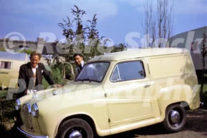 Austin A35 van seen in the late-1950s