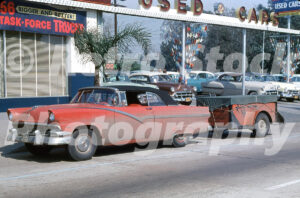 Ford Fairlane and U-Haul trailer in 1955