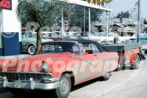 Ford Fairlane and U-Haul trailer in 1955