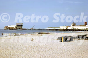 1960s view of storm damage repairs to a pier in Atlantic City