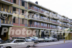 1960s view of the Colony Motel in Atlantic City with parked cars