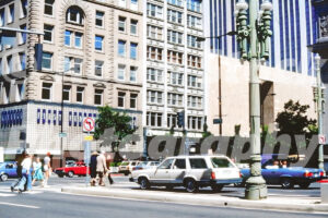 1980s street scene at Main Street and 100 South in Salt Lake City