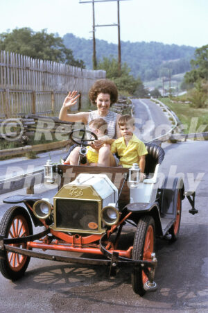 Arrow antique car ride seen in the 1970s