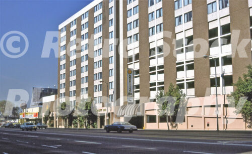 quality-inn-airport-hotel-los-angeles-1982_52642507768_o A 1980s color photo of the multi-story Quality Inn Airport hotel building on a wide boulevard in Los Angeles, California, featuring an Aztec Rent A Car office next door.