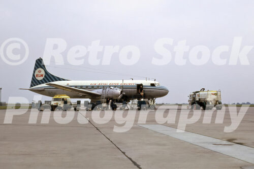A 1960s colour photo of a KLM Convair 340 PH-CGD being serviced by a BP fuel tanker at Hannover Airport in 1963.