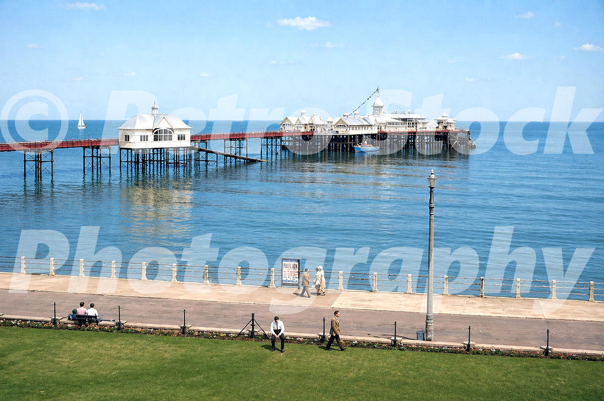 Margate Jetty in Kent in 1956 showing the pier structure extending into the sea with promenade and visitors in the foreground