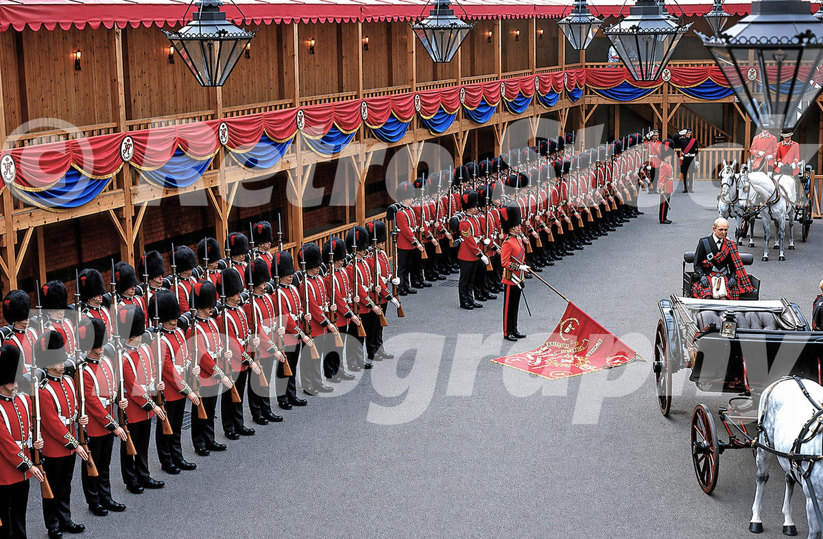 1980s view of a waxworks royal parade display at the Royalty and Empire Exhibition in Windsor.
